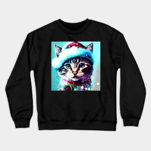 Holiday Winter Christmas Cat Crewneck Sweatshirt